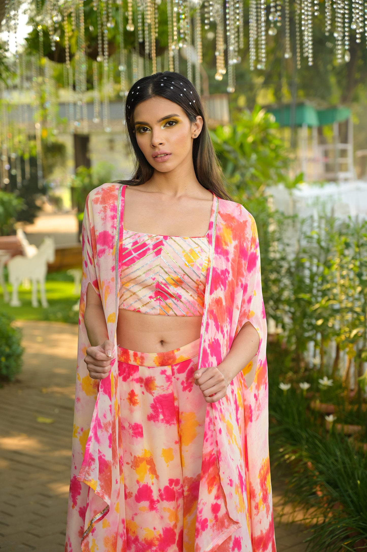 Claire Cape, Blouse & Palazzo Set