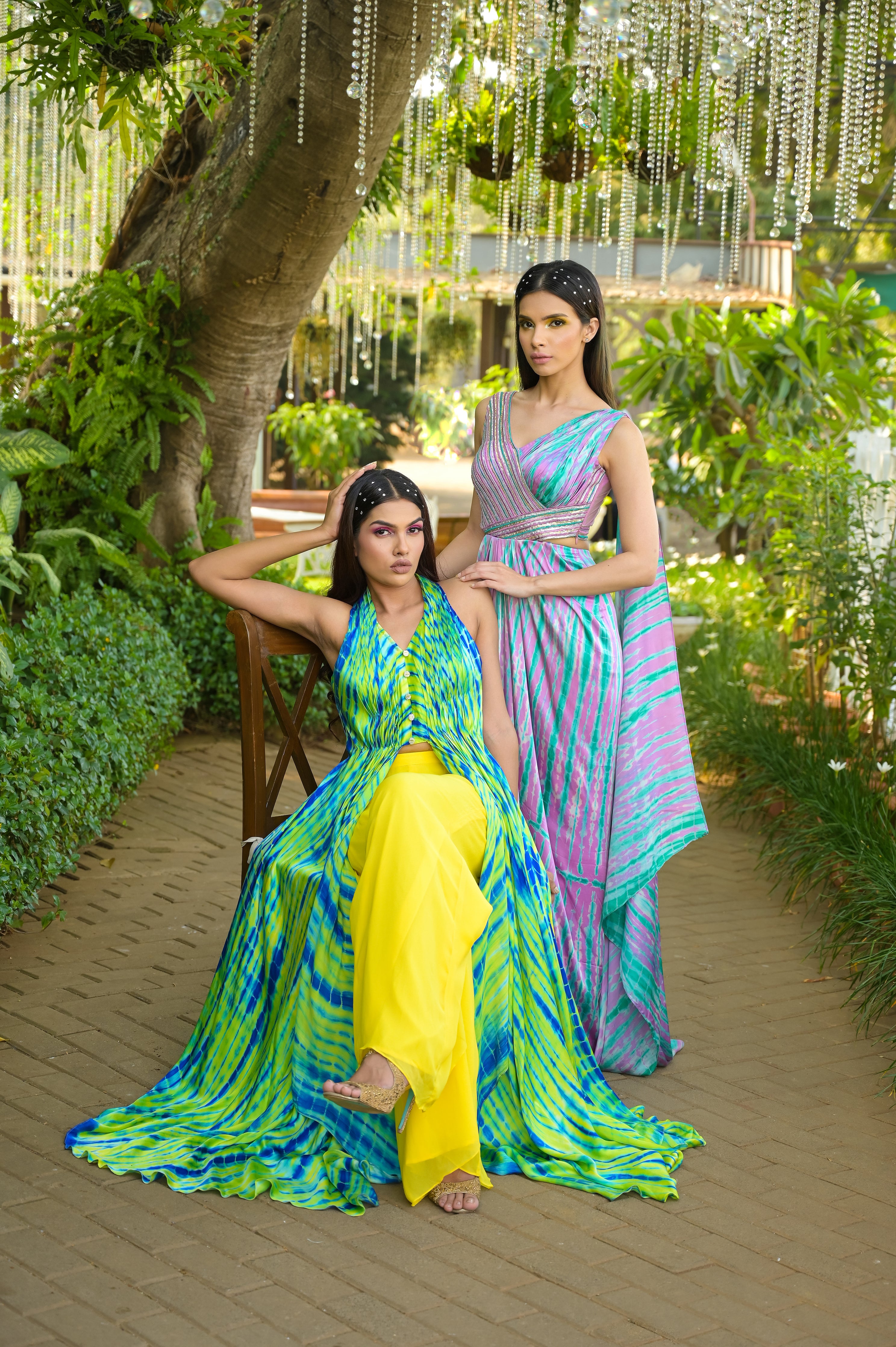 Green Embroidered Gown Saree Design by VIVEK PATEL at Pernia's Pop Up Shop  2023